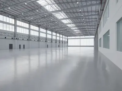Airplane Hangar Interior 14 Low-poly 3D model