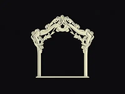 dressing table with mirror set 3D model