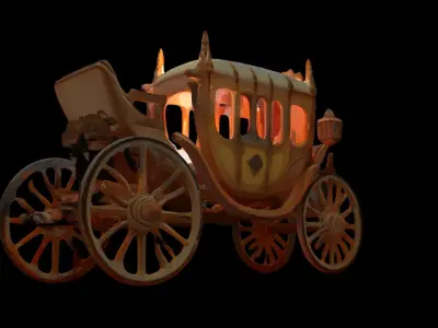 Chinese ancient carriage figure  Low-poly 3D model by aceimagedesign-1 - Low-poly