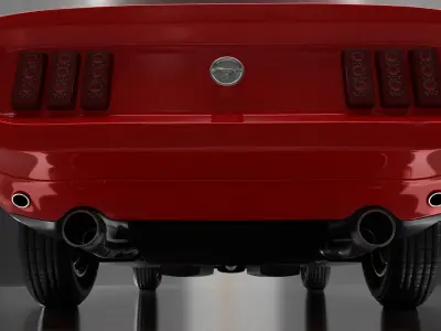Red Mustang Low-poly 3D model