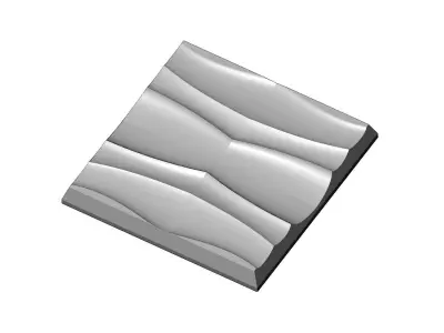 Abstract wave pattern relief 3d wall panel N04 3D print model