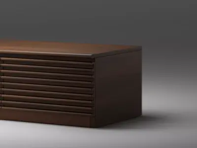 Set of 9 modern wood TV Stands Low-poly 3D model