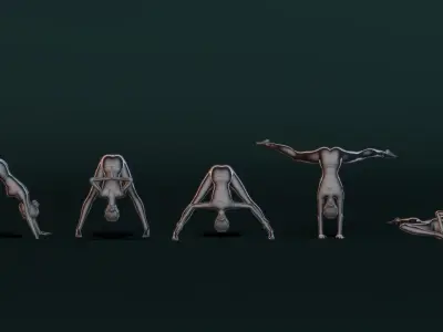 Yoga Woman Set01 3D model