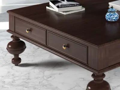 Table coffee with bottle of wine 3D model