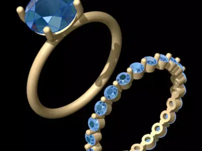 Infinity Ring and Solitaire 3D print model