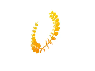 Prop309 Golden Laurel Wreath 3D model