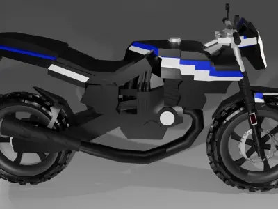 motorcycle streetbike Low-poly 3D model
