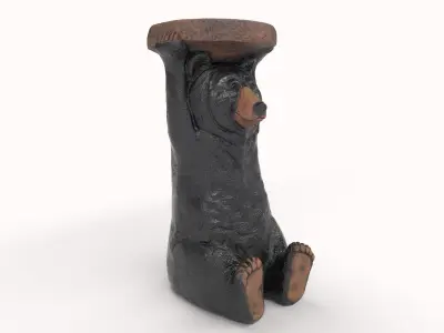 Bear Statue Low-poly 3D model