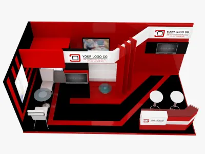 Booth Exhibition Stand a493a 3D model