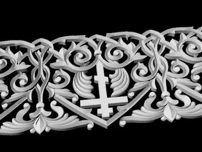 Central decor ornament for furniture 3D model 701