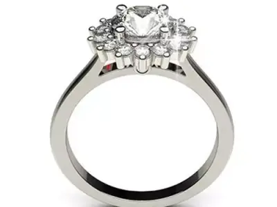 Round diamond engagement ring diana setting 3D print model