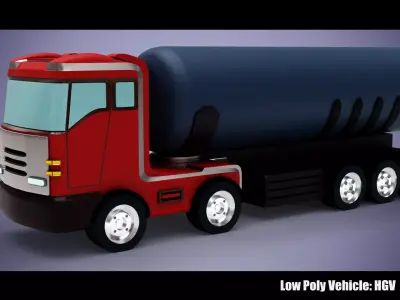 Low Poly Vehicle -  HGV Fuel Tank Low-poly 3D model