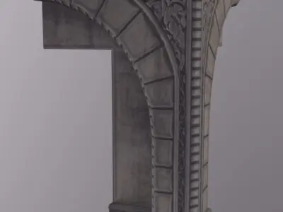 Groundfloor CornerArchShop Low-poly 3D model