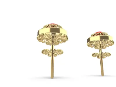 ornamental stud earrings all parts stl verified 3D print model