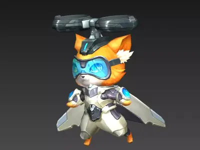 fat cat Low-poly 3D model