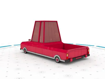 Mr Red - Low poly cartoon car 3D model