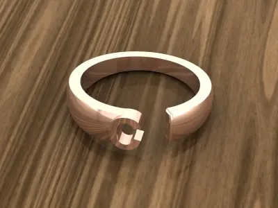 Alphabet Ring C 3D print model