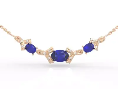 Ultimate Graduated Gemstone Geometric Necklace 3D print model