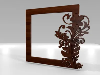 3D Rendering Ethnic Ornamental Frame Low-poly 3D model