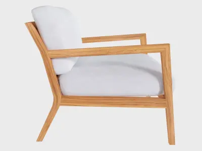 Wood Chair Arm Elbow Low-poly 3D model