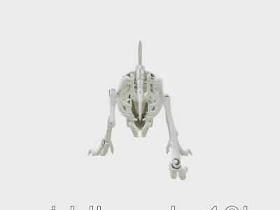 Cybernetic Dinosaur Skeleton with Laser Eyes Low-poly 3D model