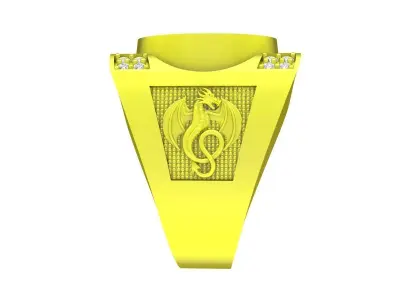 Luxury Oval Gemstone Statement Ring for Men 4901 3D print model