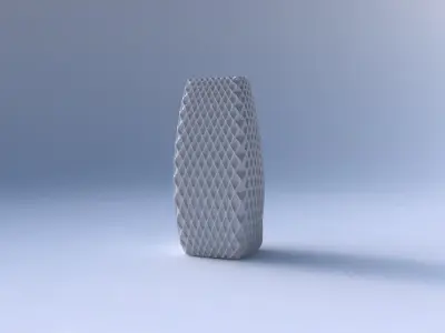 Vase arc rectangle with grid piramides 2 3D print model