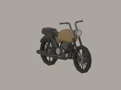 Low Poly Motorcycle Low-poly 3D model