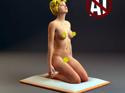 Yoga Girl in Relaxing Pose 3D print model