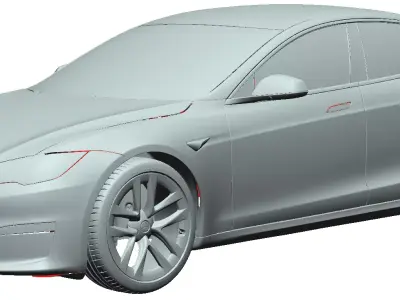 Tesla Model S Plaid 2021 - Exterior Scan 3D model 3D model