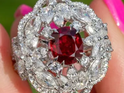 Diamond Jewelry Ruby Ring 3D print model