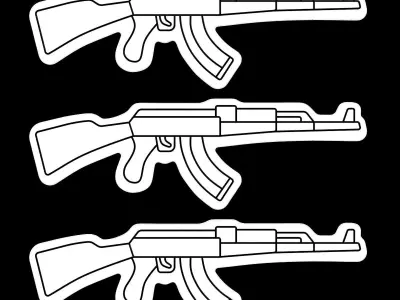 AK47 Neon Sign 3D model