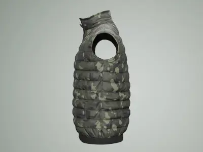 Jacket Sleeveless Camouflage  Low-poly 3D model