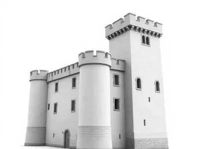Stone Castle Fortification model pack Low-poly 3D model