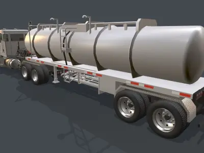 Kenworth T800 Oil Truck Low-poly 3D model