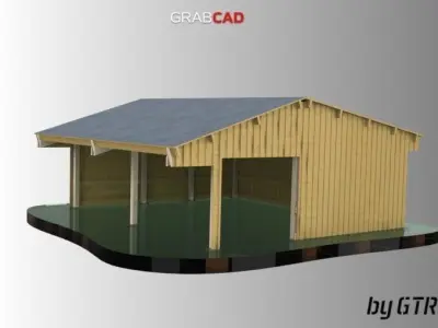 Build horse barn with roof on top Free 3D print model