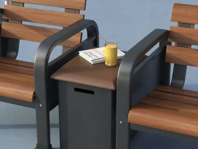 Sport Resting bench Double 3D model