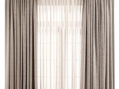 Modern Curtain 77 Optional Material Variants 4 3D model