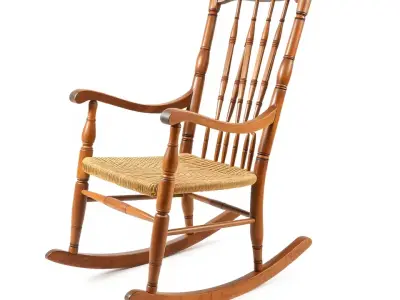 Classic Wood Rocking Chair model pack Low-poly 3D model