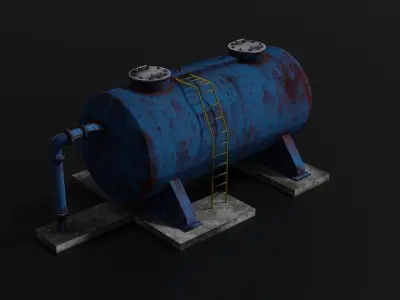 Oil tank Low-poly 3D model shop