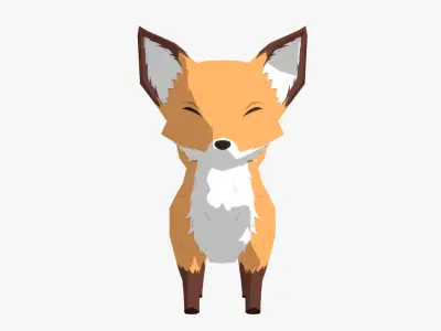 TOON FOX Low-poly 3D model