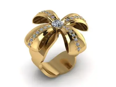 Bow tie ring 3D print model