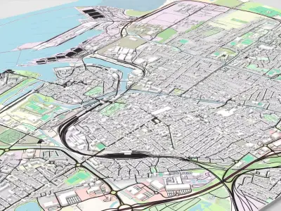 Cityscape Calais France 3D model