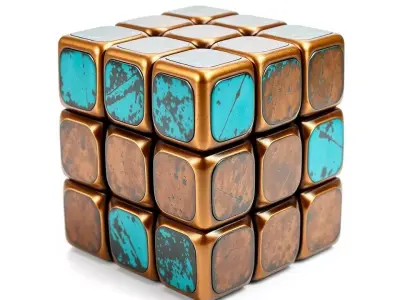 Vintage Copper Cube model pack Texture