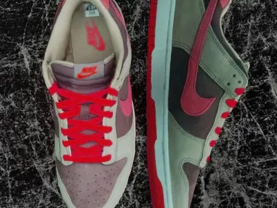 NIKE DUNK 3D SHOES - RED Low-poly 3D model