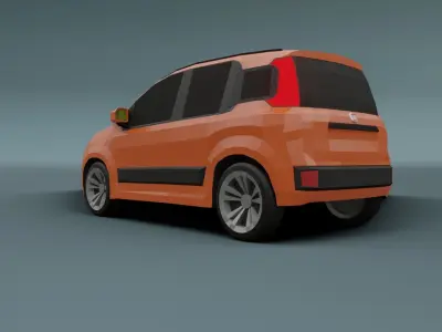 Fiat Panda 2012 low poly 3D model Low-poly 3D model
