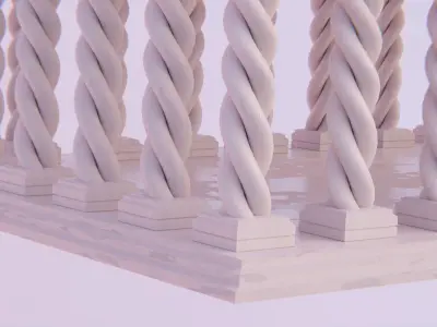 Greek Temple Low-poly 3D model