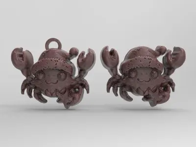 christmas crabsanda decor  3D print model