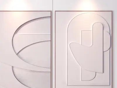 Modern painting relief three-dimensional decorative 3D model