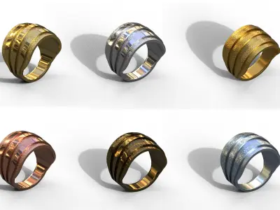 High-Quality 3D Ring Model Pack 14 Low-poly 3D model
